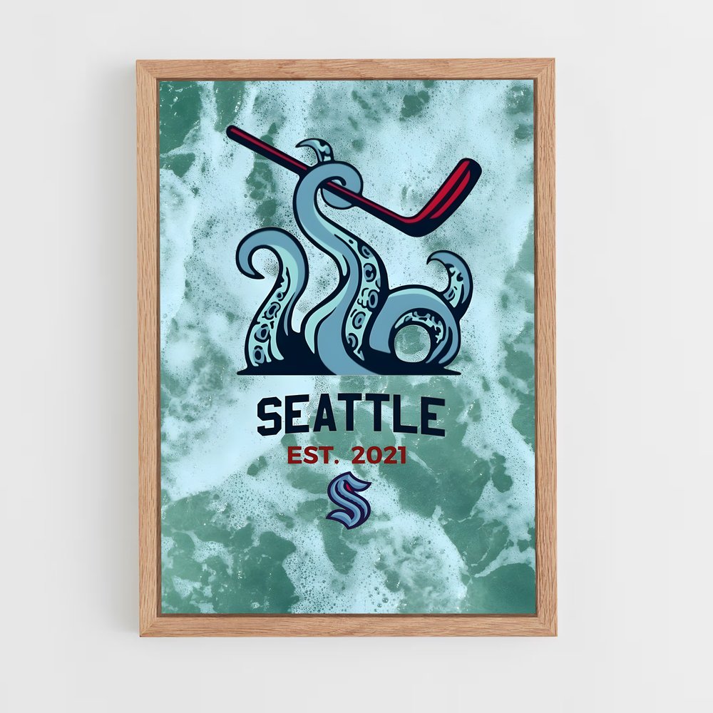 Poster Kraken Émeraude – affiche Hockey sur glace (vue 4)